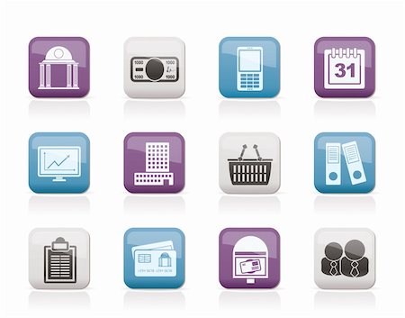 Business and finance icons - vector icon set Stock Photo - Budget Royalty-Free & Subscription, Code: 400-05679281