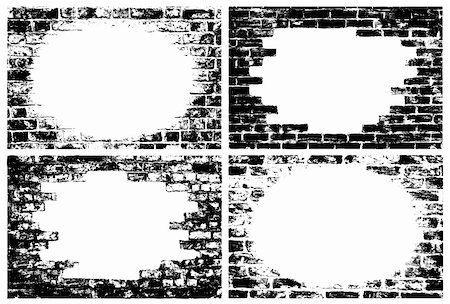 Brick wall borders. Also available as a Vector in Adobe illustrator EPS format, compressed in a zip file Foto de stock - Super Valor sin royalties y Suscripción, Código: 400-05679297