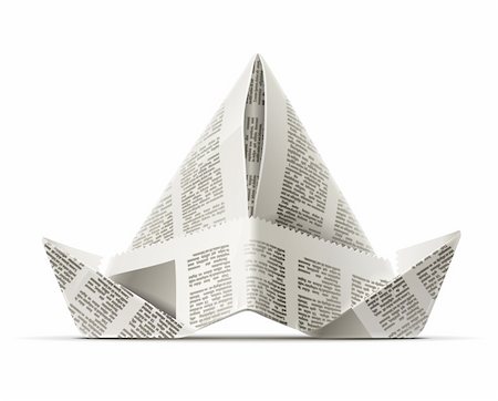 paper cap as origami handicraft vector illustration isolated on white background Stock Photo - Budget Royalty-Free & Subscription, Code: 400-05679683