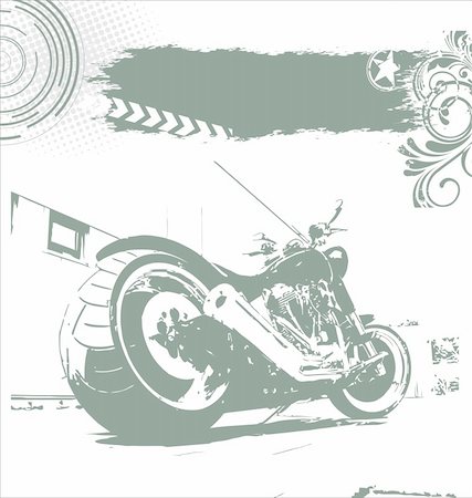 grunge motorbike background Foto de stock - Super Valor sin royalties y Suscripción, Código: 400-05679736