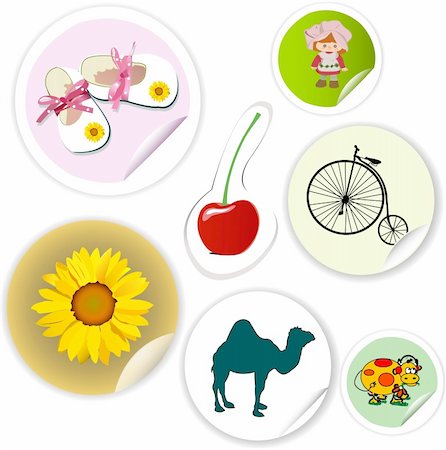 children labels vector illustration Stock Photo - Budget Royalty-Free & Subscription, Code: 400-05670155