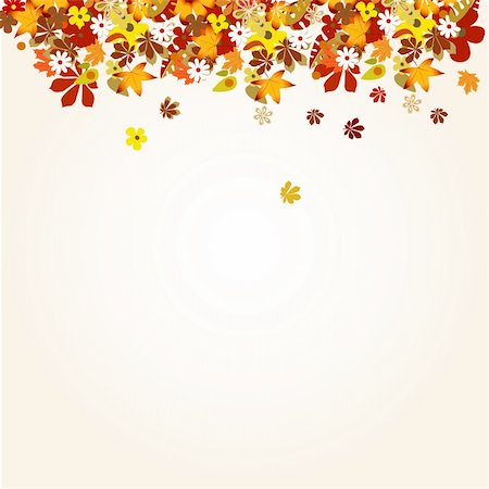 fall floral backgrounds - autumn background with leaves vector illustration Stock Photo - Budget Royalty-Free & Subscription, Code: 400-05670169