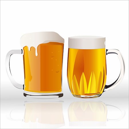 frothy head - two beer glasses vector illustration Foto de stock - Super Valor sin royalties y Suscripción, Código: 400-05670173