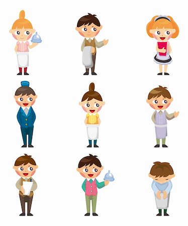simsearch:400-07975463,k - cartoon waiter and waitress icon Stock Photo - Budget Royalty-Free & Subscription, Code: 400-05670377