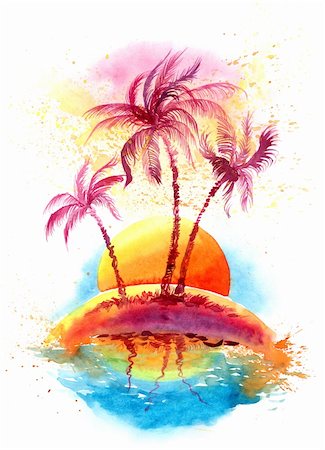 tropical island in the sun Stock Photo - Budget Royalty-Free & Subscription, Code: 400-05670580