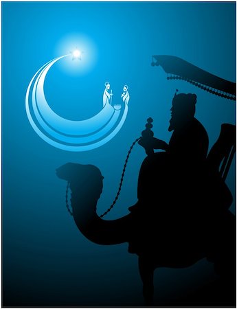 star shaped icon of the Nativity as the Wise Man is watching Stock Photo - Budget Royalty-Free & Subscription, Code: 400-05670933