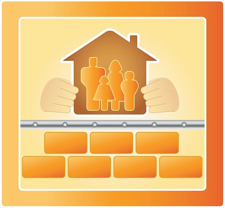 simsearch:400-05683787,k - project of warm house, bricks and family Stock Photo - Budget Royalty-Free & Subscription, Code: 400-05670969