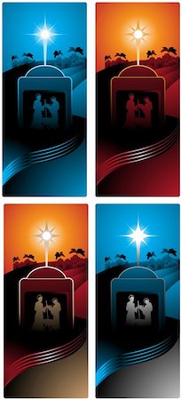 Different versions of a vertical banner with nativity scene. Stockbilder - Microstock & Abonnement, Bildnummer: 400-05670974