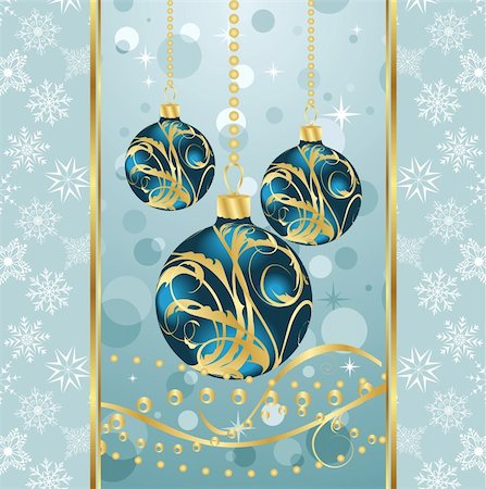 simsearch:400-05699416,k - Illustration Christmas background with set balls - vector Stock Photo - Budget Royalty-Free & Subscription, Code: 400-05671399