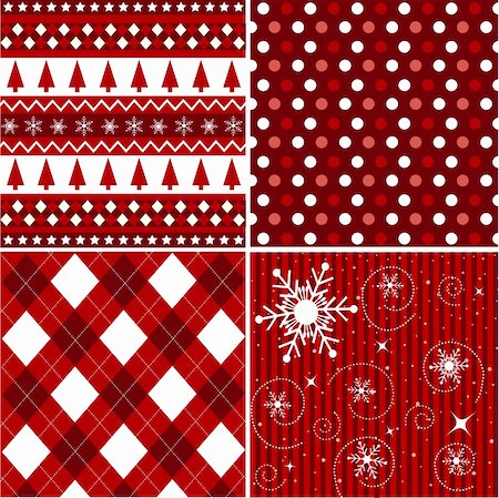 plaid christmas - seamless patterns with fabric texture, christmas fabric texture Foto de stock - Super Valor sin royalties y Suscripción, Código: 400-05671390