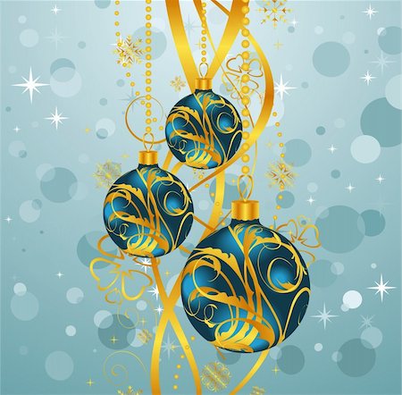 Illustration abstract blue background with Christmas balls - vector Foto de stock - Super Valor sin royalties y Suscripción, Código: 400-05671405