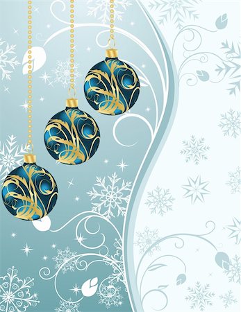 simsearch:400-05699416,k - Illustration Christmas background with set balls - vector Stock Photo - Budget Royalty-Free & Subscription, Code: 400-05671401