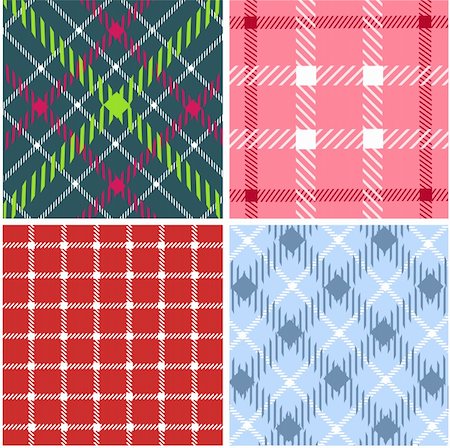 fabric modern colors - Set of plaid patterns Stock Photo - Budget Royalty-Free & Subscription, Code: 400-05671402