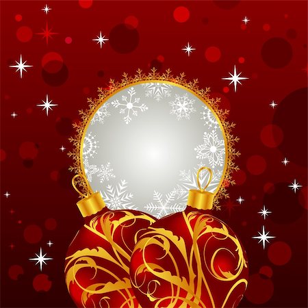 simsearch:400-05699416,k - Illustration Christmas invitation with balls - vector Stock Photo - Budget Royalty-Free & Subscription, Code: 400-05671403