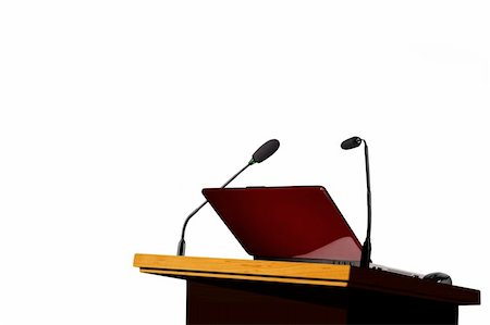 stage microphone nobody - Seminar speech podium Stock Photo - Budget Royalty-Free & Subscription, Code: 400-05671480