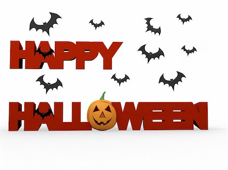 Happy halloween lettering with graphic of fiery pumpkin Stock Photo - Budget Royalty-Free & Subscription, Code: 400-05671482