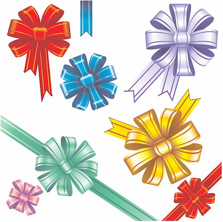 selenamay (artist) - Set of colorful elegant bows Stockbilder - Microstock & Abonnement, Bildnummer: 400-05671628
