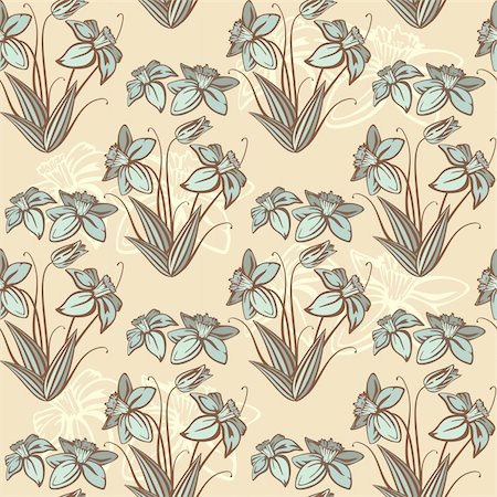 simsearch:400-05671597,k - vector seamless retro floral background Photographie de stock - Aubaine LD & Abonnement, Code: 400-05671775