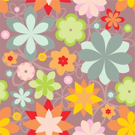 simsearch:400-05671597,k - seamless floral background vector illustration Photographie de stock - Aubaine LD & Abonnement, Code: 400-05671817