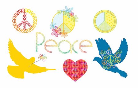 simsearch:400-06101480,k - set of vector peace symbols Stock Photo - Budget Royalty-Free & Subscription, Code: 400-05671830