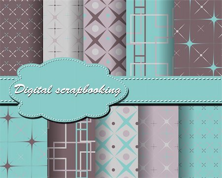 scrapbook for birthday - set of vector paper for scrapbook Stock Photo - Budget Royalty-Free & Subscription, Code: 400-05671880