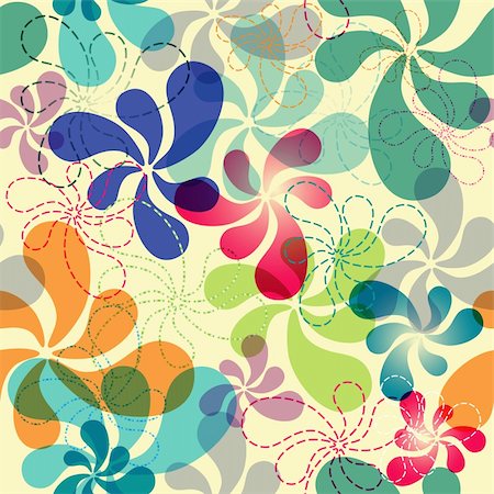 pastel spring pattern - Effortless floral pattern with vivid flowers (vector EPS10) Stock Photo - Budget Royalty-Free & Subscription, Code: 400-05671974