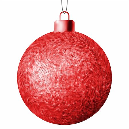 red christmas bulbs - Christmas ball on a white background. EPS 8 vector file included Stock Photo - Budget Royalty-Free & Subscription, Code: 400-05672115