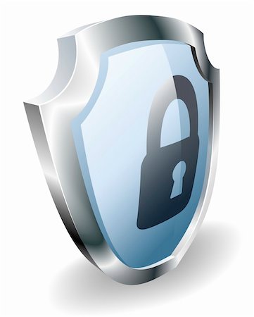 A padlock shield security concept. Shield with lock icon. Photographie de stock - Aubaine LD & Abonnement, Code: 400-05672402