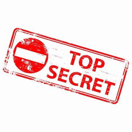 simsearch:400-04598915,k - Rubber stamp illustration showing "TOP SECRET" text. Also available as a Vector in Adobe illustrator EPS format, compressed in a zip file Stock Photo - Budget Royalty-Free & Subscription, Code: 400-05672443