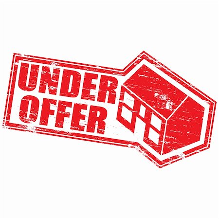 simsearch:400-05387363,k - Rubber stamp illustration showing "UNDER OFFER" text and house symbol. Also available as a Vector in Adobe illustrator EPS format, compressed in a zip file Stock Photo - Budget Royalty-Free & Subscription, Code: 400-05672484