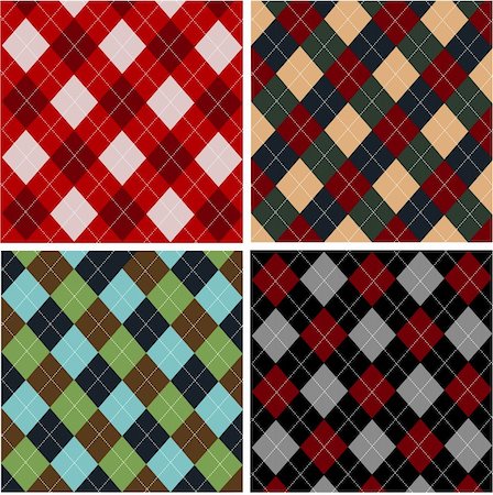 plaid christmas - Set of plaid patterns,cottons Foto de stock - Super Valor sin royalties y Suscripción, Código: 400-05672517