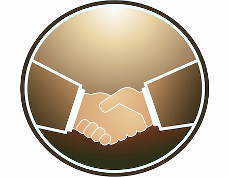 Brown handshake in round frame and light Stock Photo - Budget Royalty-Free & Subscription, Code: 400-05672617