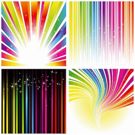 Abstract set of rainbow color stripe and stars background Foto de stock - Super Valor sin royalties y Suscripción, Código: 400-05672741