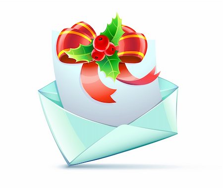 Vector illustration of open envelope containing Christmas card Stock Photo - Budget Royalty-Free & Subscription, Code: 400-05672823