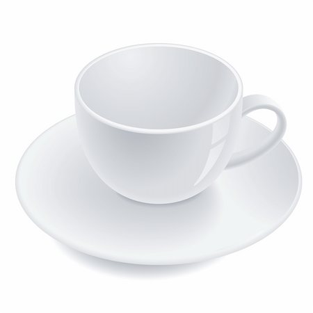 empty tea cups - Empty teacup on saucer. Vector illustration Stock Photo - Budget Royalty-Free & Subscription, Code: 400-05673118