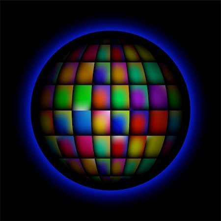 simsearch:400-05114969,k - Sphere abstract bright colorful background for design. Black release. Foto de stock - Super Valor sin royalties y Suscripción, Código: 400-05673171
