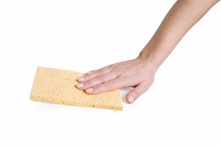 simsearch:400-07994447,k - Female hand with a yellow sponge rag. Stock Photo - Budget Royalty-Free & Subscription, Code: 400-05673189