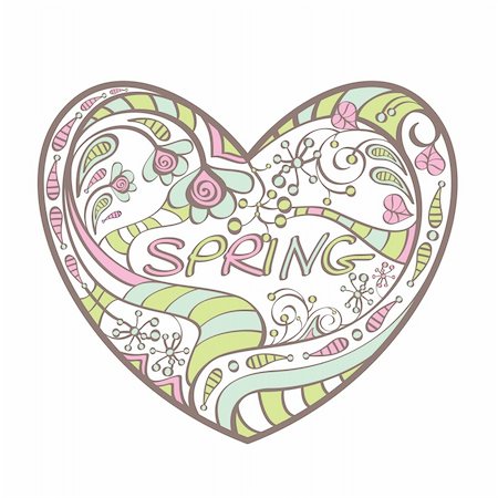 simsearch:400-05905450,k - cute spring heart vector illustration Stock Photo - Budget Royalty-Free & Subscription, Code: 400-05673269