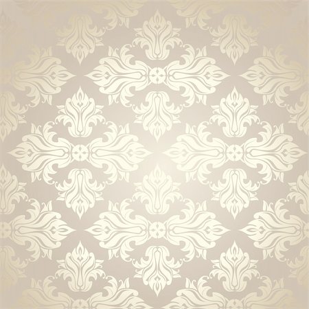 damask vector - seamless damask wallpaper vector illustration Stock Photo - Budget Royalty-Free & Subscription, Code: 400-05673282