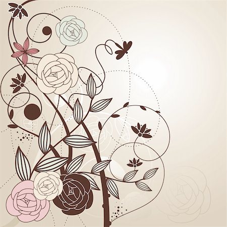 simsearch:400-05673350,k - abstract cute floral background vector illustration Stock Photo - Budget Royalty-Free & Subscription, Code: 400-05673461
