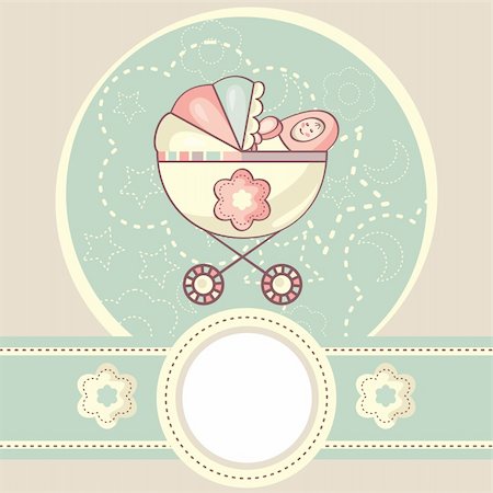 abstract baby background with cradle vector illustration Stock Photo - Budget Royalty-Free & Subscription, Code: 400-05673499