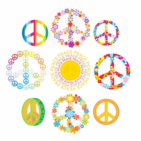 simsearch:400-05671830,k - set of colorful peace symbols vector illustration Foto de stock - Royalty-Free Super Valor e Assinatura, Número: 400-05673490