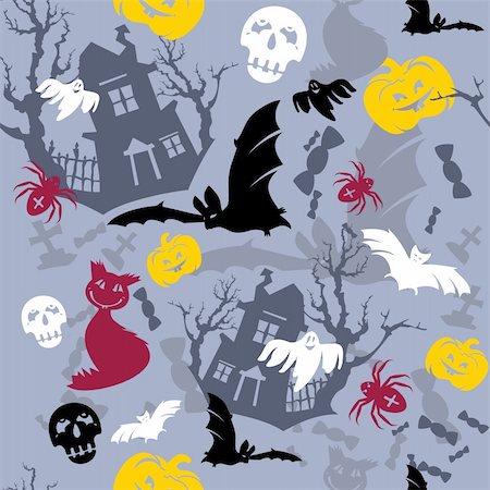 simsearch:400-05673521,k - abstract vector seamless Halloween background Stock Photo - Budget Royalty-Free & Subscription, Code: 400-05673523