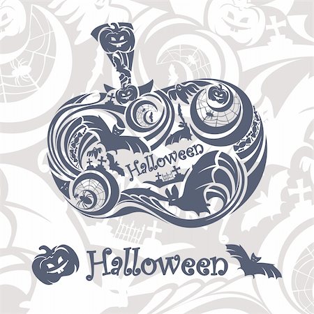 simsearch:400-05673521,k - abstract Halloween background vector illustration Stock Photo - Budget Royalty-Free & Subscription, Code: 400-05673534