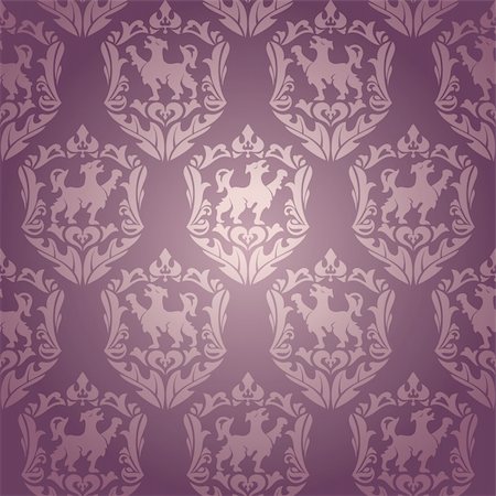 abstract seamless damask wallpaper vector illustration Stock Photo - Budget Royalty-Free & Subscription, Code: 400-05673537