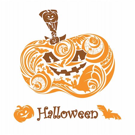 simsearch:400-05673521,k - halloween pumpkin card vector illustration Stock Photo - Budget Royalty-Free & Subscription, Code: 400-05673530