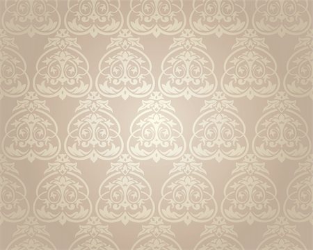 damask vector - abstract seamless damask background wallpaper vector illustration Stock Photo - Budget Royalty-Free & Subscription, Code: 400-05673562