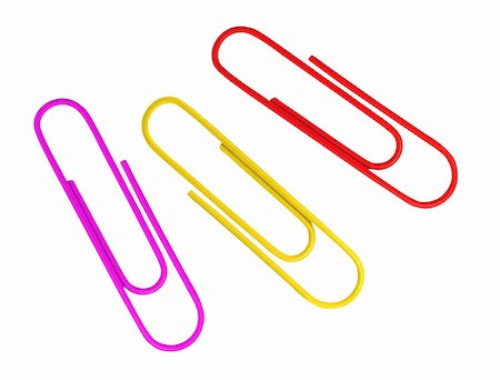 paperclip document - multicolor paper clips isolated on white background Stock Photo - Budget Royalty-Free & Subscription, Code: 400-05673893