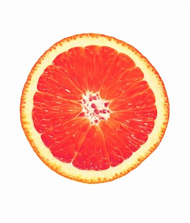 simsearch:400-04293426,k - Close up of sliced pink grapefruit isolated on white Fotografie stock - Microstock e Abbonamento, Codice: 400-05673942