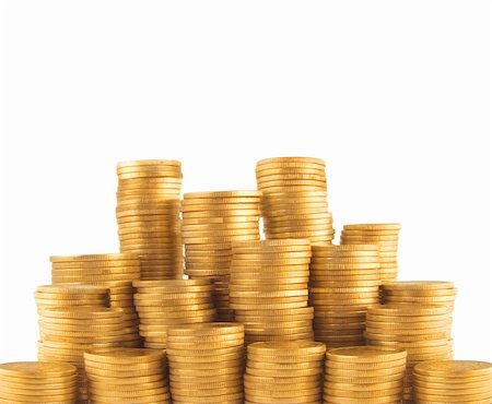 simsearch:400-04698151,k - Ukrainian golden coins in column isolated on white background Stock Photo - Budget Royalty-Free & Subscription, Code: 400-05673951